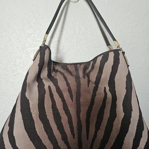 Women's L.N. Coach Carriage animal print shoulder bag